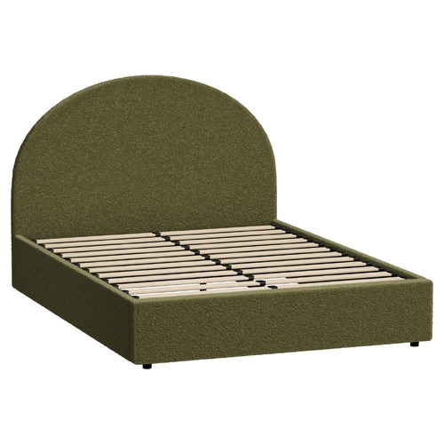 LivingFusion Green Seraphine Sherpa Gas Lift Bed | Temple & Webster